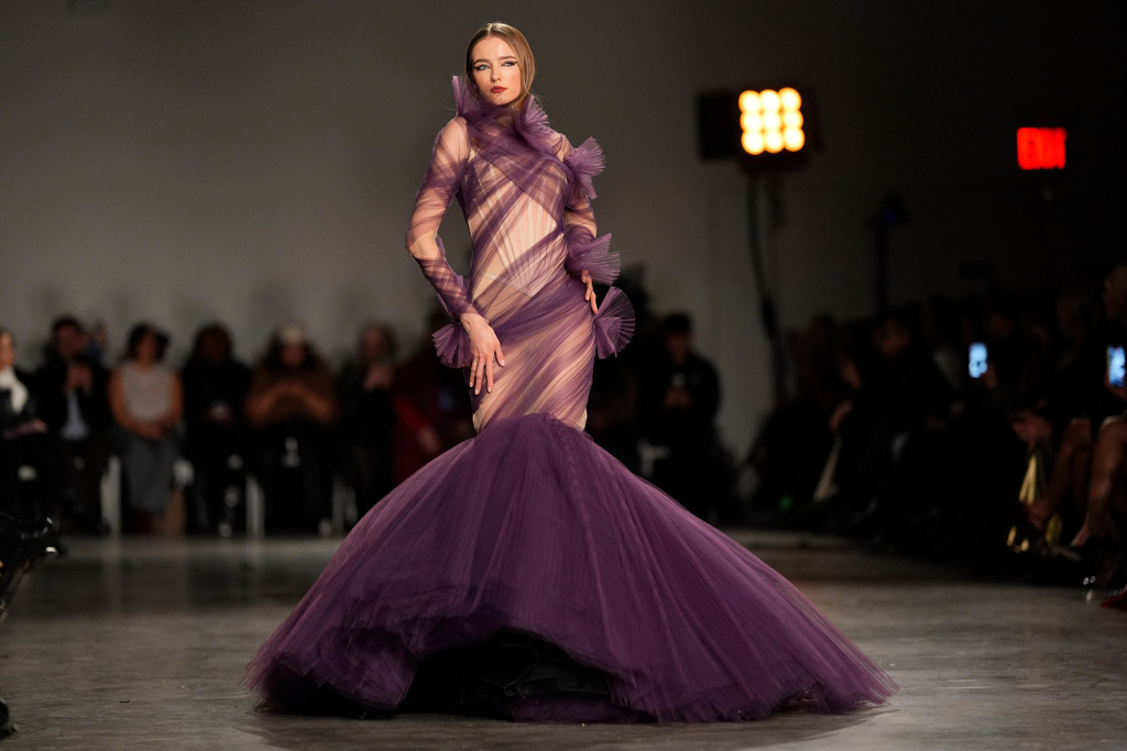 A model walks the runway during the Christian Siriano Fall/Winter 2026 fashion show as part of New York Fashion Week, Thursday, Feb. 12, 2026, in New York. (Photo by Charles Sykes/Invision/AP)