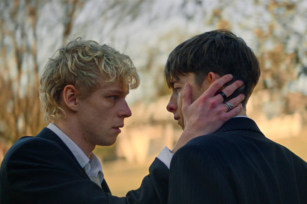 This image released by Neon shows Stacy Clausen, left, and Joe Bird in a scene from "Leviticus." (Neon via AP)