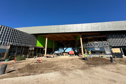 The Theodore Roosevelt Presidential Library is shown under construction Tuesday, Oct. 7, 2025, near Medora, N.D. (AP Photo/Jack Dura) The Theodore Roosevelt Presidential Library is shown under construction Tuesday, Oct. 7, 2025, near Medora, N.D. (AP Photo/Jack Dura)