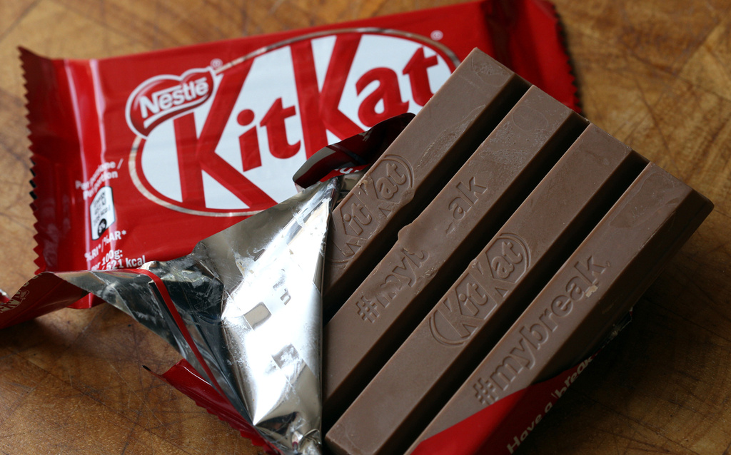 FILE - A KitKat chocolate bar in Rugby, England, on July 25, 2018. (AP Photo/Martin Cleaver, File)