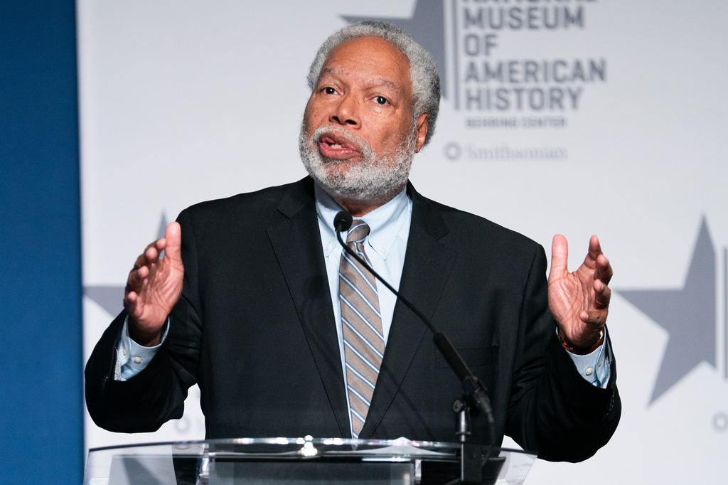 FILE - Secretary of the Smithsonian Institution Lonnie Bunch speaks at an event, Feb. 20, 2026, in Washington. (AP Photo/Allison Robbert, File)