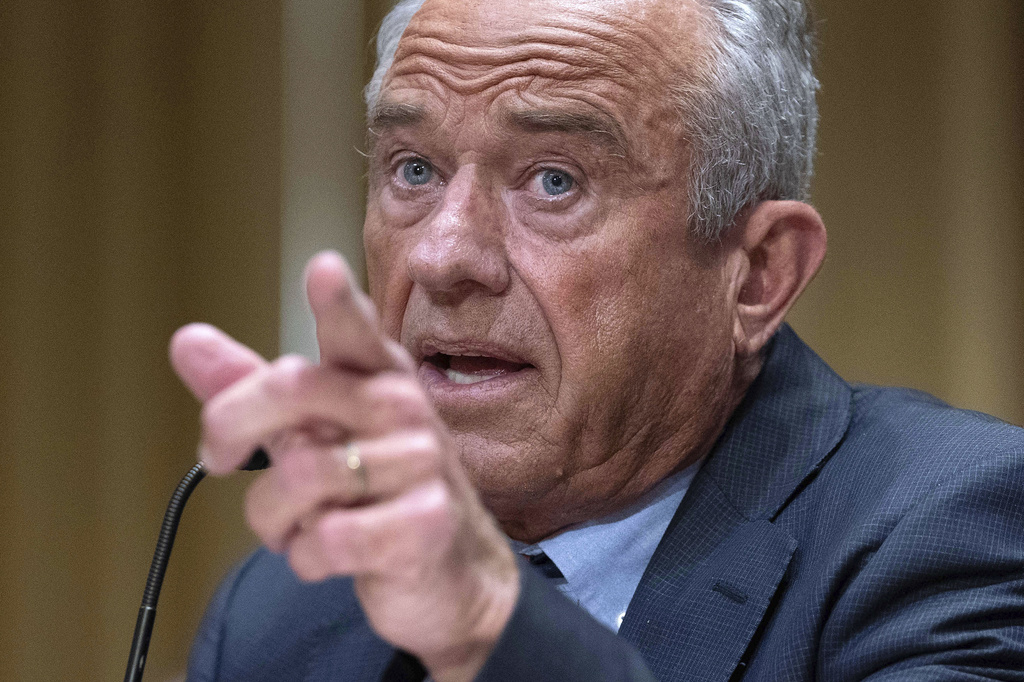 Health and Human Services Secretary Robert F. Kennedy Jr. testifies before a Senate Committee on Finance hearing on Capitol Hill, Wednesday, April 22, 2026, in Washington. (AP Photo/Jose Luis Magana)