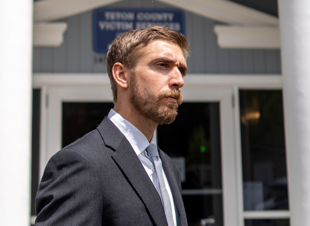 Michelino Sunseri stands outside the Clifford P. Hansen Courthouse in Jackson, Wyo., in May 2025, during a recess in his federal trial. (Bradly J. Boner/Jackson Hole News Guide via AP)