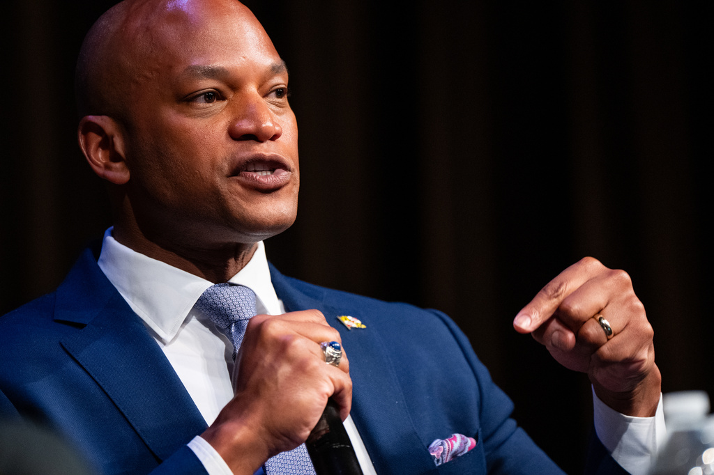 Wes Moore, Governor of Maryland, speaks during the National Action Network (NAN) Convention in New York, Thursday, April 9, 2026. (AP Photo/Angelina Katsanis)