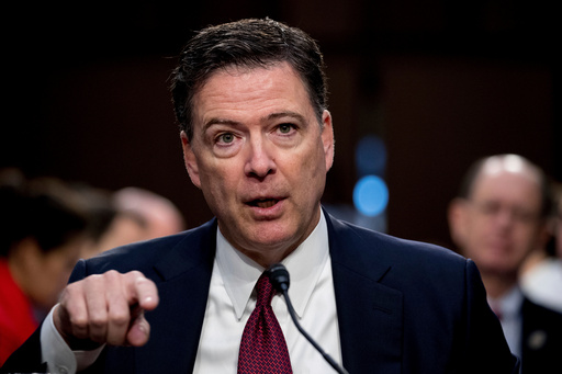 FILE - Former FBI director James Comey speaks during a Senate Intelligence Committee hearing on Capitol Hill, June 8, 2017, in Washington. (AP Photo/Andrew Harnik, File) FILE - Former FBI director James Comey speaks during a Senate Intelligence Committee hearing on Capitol Hill, June 8, 2017, in Washington. (AP Photo/Andrew Harnik, File)