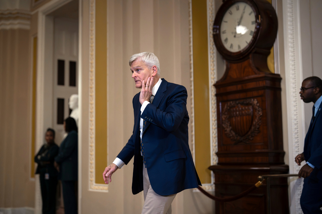 Sen. Bill Cassidy, R-La., leaves a closed-door meeting with President Donald Trump and Republican senators, at the Capitol in Washington, Wednesday, June 24, 2026. (AP Photo/J. Scott Applewhite)