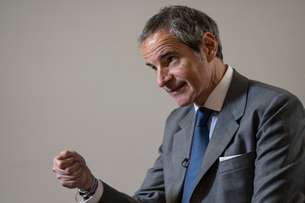 Rafael Grossi, International Atomic Energy Agency (IAEA) Director General and a candidate for United Nations Secretary-General, speaks during an interview at U.N. headquarters, Tuesday, April 28, 2026. (AP Photo/Yuki Iwamura)