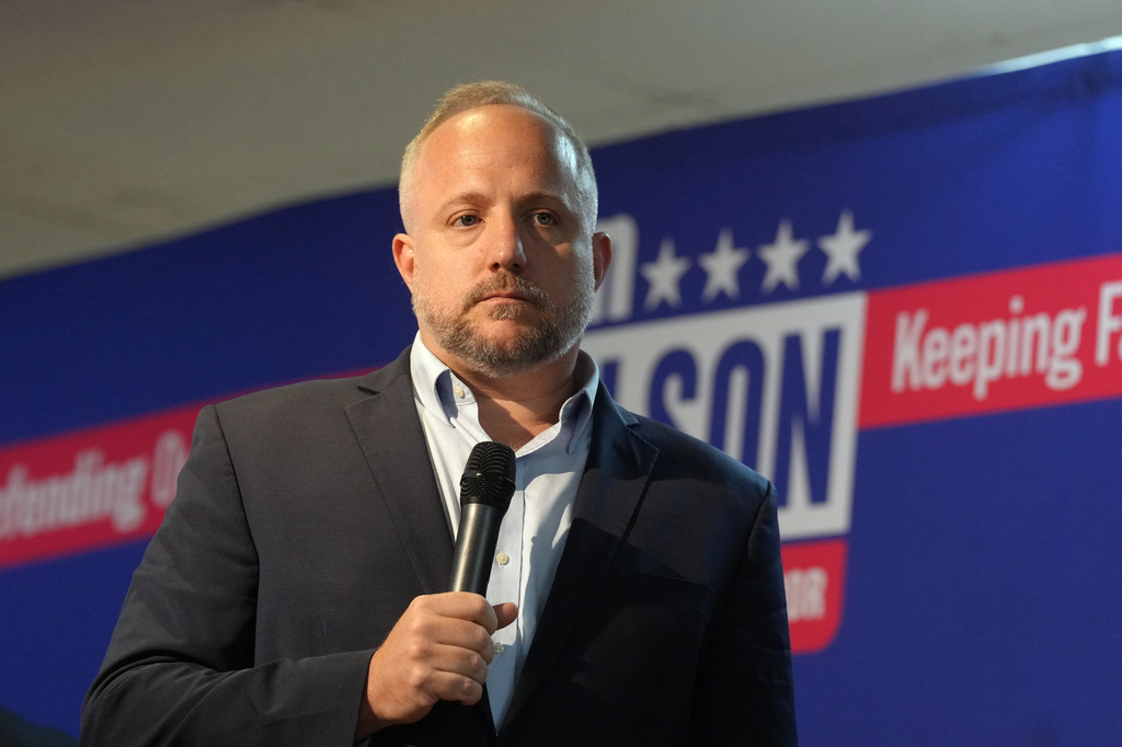 U.S. Rep. Russell Fry, R-S.C., listens to an audience question at a campaign event for Republicans vying in a special Senate primary to replace Sen. Lindsey Graham, R-S.C., Thursday, Aug. 6, 2026, in Charleston, S.C. (AP Photo/Meg Kinnard)
