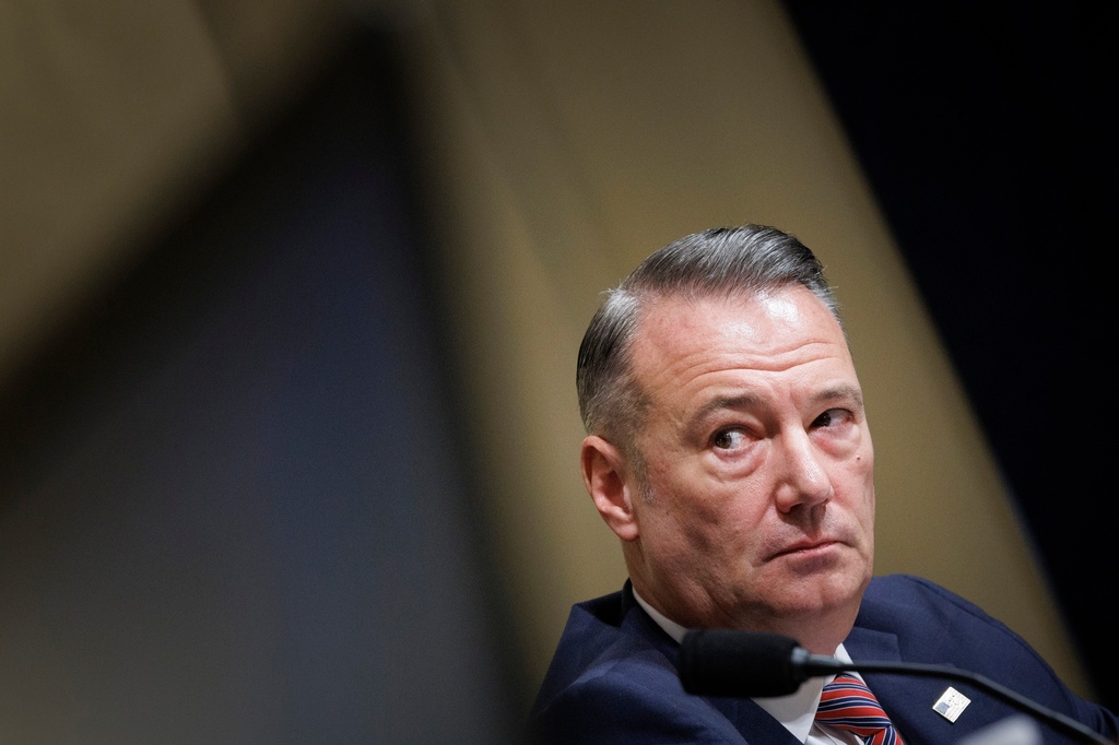 Todd Lyons, acting director of the U.S. Immigration and Customs Enforcement (ICE) testifies during a House Committee on Homeland Security oversight hearing of the Department of Homeland Security: ICE CBP and USCIS, on Capitol Hill, Tuesday, Feb. 10, 2026, in Washington. (AP Photo/Tom Brenner)