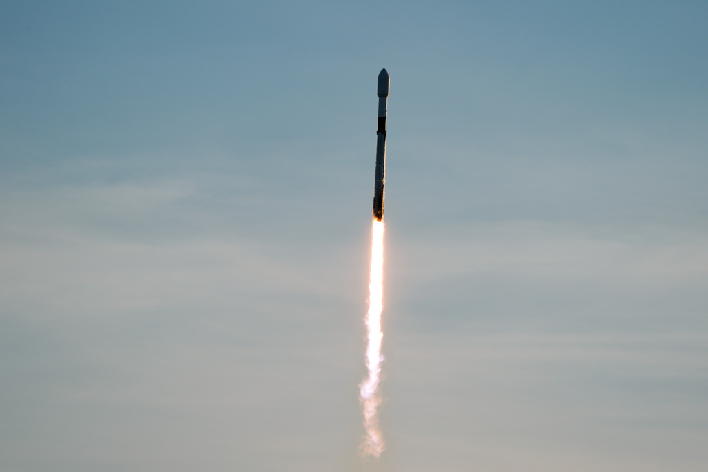 A SpaceX Falcon 9 rocket with a Interstellar Mapping and Acceleration Probe (IMAP) as it's primary payload, lifts off from pad 39A at the Kennedy Space Center in Cape Canaveral, Fla., Wednesday, Sept. 24, 2025. (AP Photo/John Raoux)