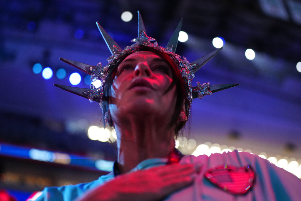 People attend the Republican convention, Wednesday, Sept. 9, 2026, in Dallas. (AP Photo/Julia Demaree Nikhinson)