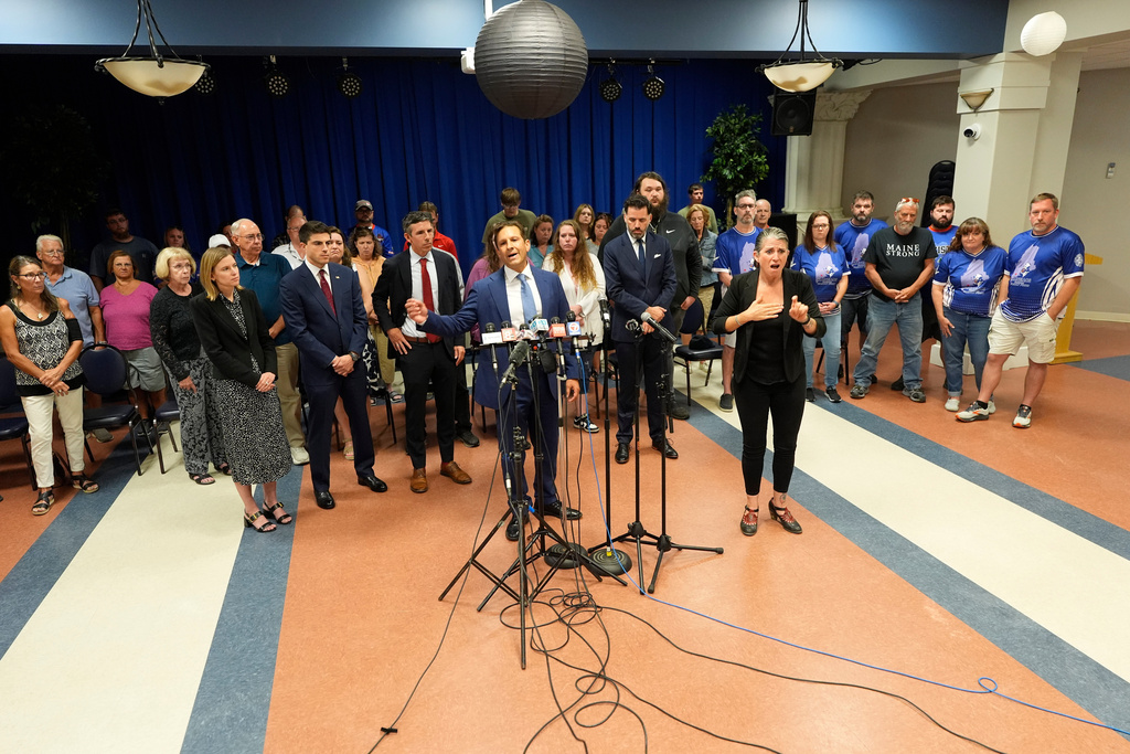 FILE - Ben Gideon, an attorney for families of victims the October 2023 mass shooting, speaks at a news conference, Sept. 3, 2025, in Lewiston, Maine. (AP Photo/Robert F. Bukaty, File)