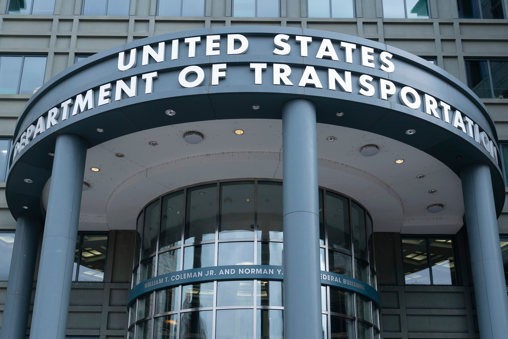 FILE - The U.S. Department of Transportation Headquarters is seen in Washington, Thursday, Nov. 21, 2024. (AP Photo/Jose Luis Magana, File)