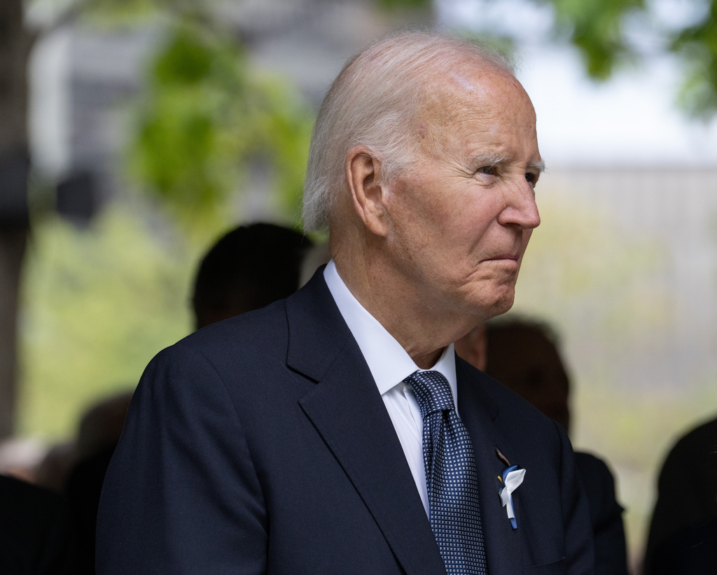 Former President Joe Biden attends the ceremony commemorating the 25th anniversary of the Sept. 11, 2001 attacks at the National September 11 Memorial in New York on Friday, Sept. 11, 2026. (Barry Williams /The Daily News via AP, Pool)