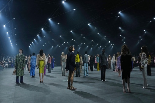 Models wear creations as part of the Valentino Spring/Summer 2026 collection presented in Paris, Sunday, Oct. 5, 2025. (AP Photo/Aurelien Morissard) Models wear creations as part of the Valentino Spring/Summer 2026 collection presented in Paris, Sunday, Oct. 5, 2025. (AP Photo/Aurelien Morissard)