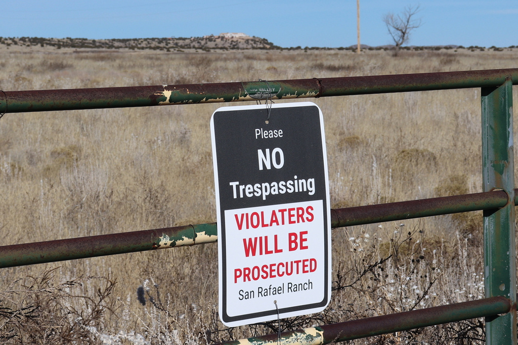 A fence marks the boundary of the San Rafael Ranch, which was previously owned by Jeffrey Epstein and called the Zorro Ranch, on Jan. 31, 2026, near Stanley, N.M. (AP Photo/Savannah Peters)