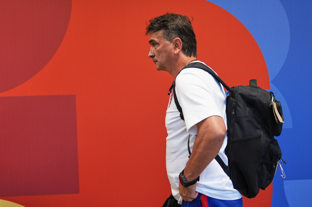 Croatia head coach Zlatko Dalic arrives for the World Cup round of 32 soccer match against Portugal in Toronto, Thursday, July 2, 2026. (AP Photo/Stephanie Scarbrough)