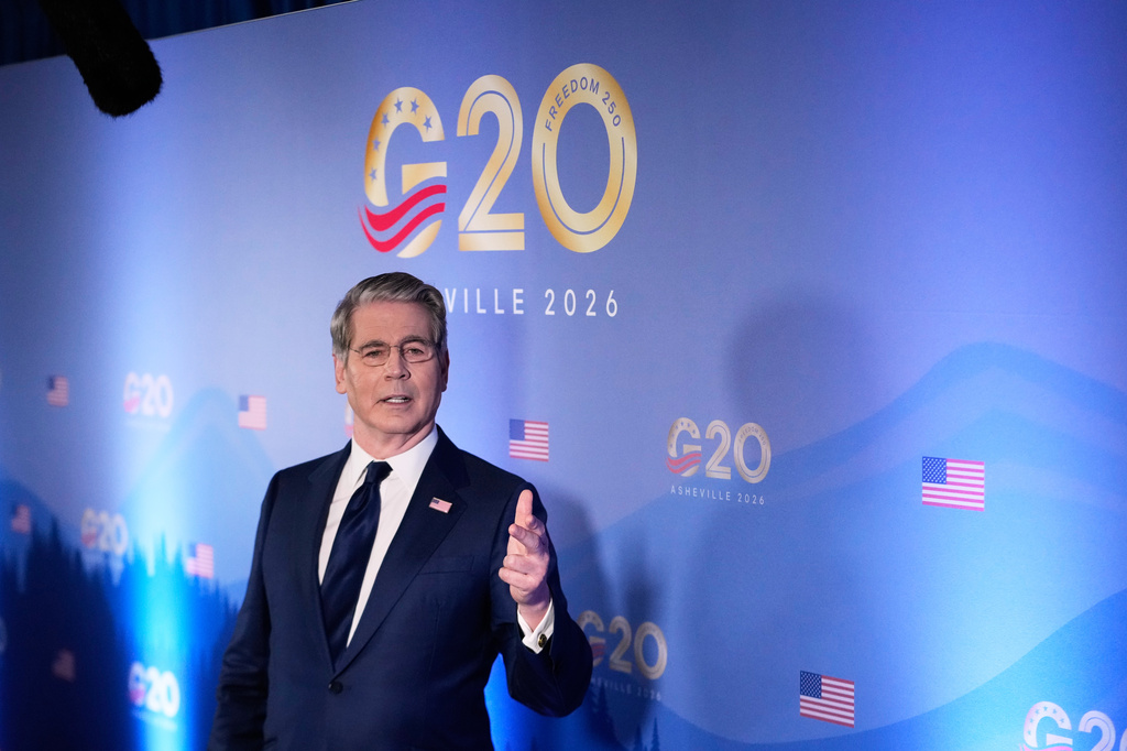 Treasury Secretary Scott Bessent speaks to reporters at the G20 Finance Ministerial in Asheville, N.C., Tuesday, Sept. 1, 2026.(AP Photo/Gerald Herbert)