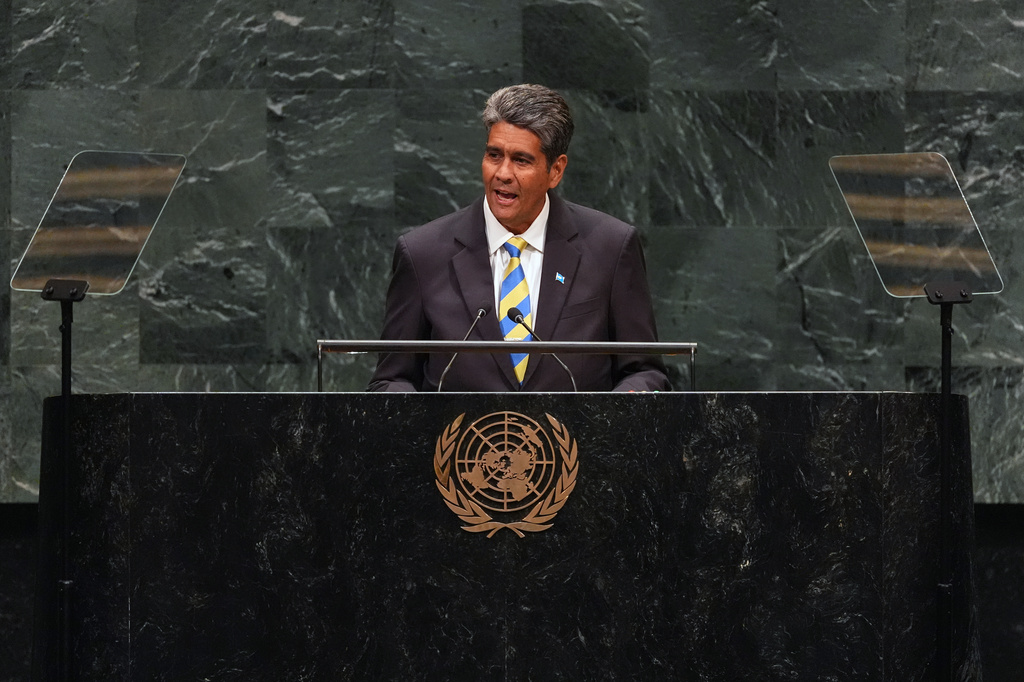 Palau's President Surangel Whipps Jr. speaks during the 81st session of the United Nations General Assembly at United Nations headquarters, Wednesday, Sept. 23, 2026. (AP Photo/Heather Khalifa)
