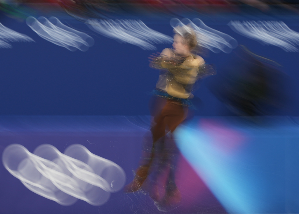 Ilia Malinin of the United States competes during the figure skating men's team event at the 2026 Winter Olympics, in Milan, Italy, Saturday, Feb. 7, 2026. (AP Photo/Francisco Seco)