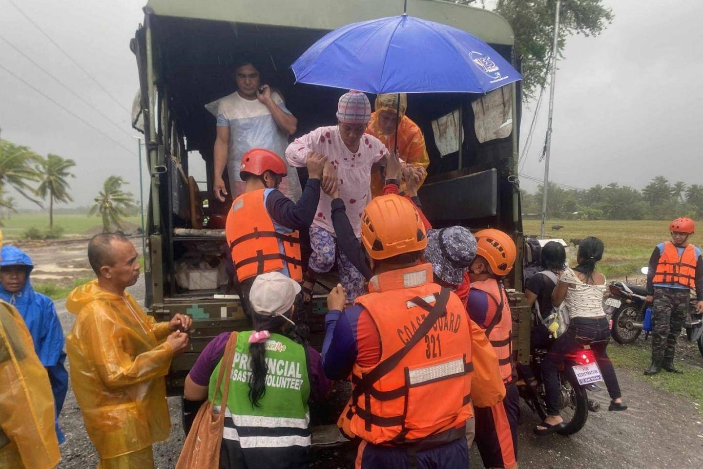 Evacuees were taking shelter on Sunday as Super Typhoon Fung-wong, the biggest storm to threaten the Philippines this year, started battering the country’s northeastern coast ahead of landfall.