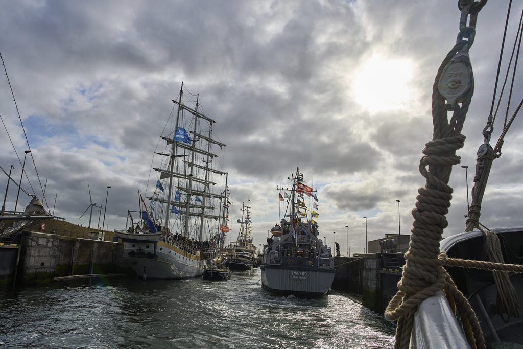 Hundreds of tall ships sailed into the Dutch capital's harbor for the 10th edition of SAIL, in Amsterdam, Netherlands, Wednesday, Aug. 20, 2025. (AP Photo/Peter Dejong)