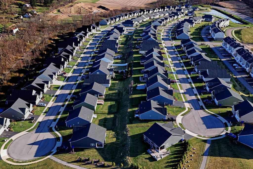 FILE - A housing development in Cranberry Township, Pa., is seen on March 29, 2024. (AP Photo/Gene J. Puskar, File)