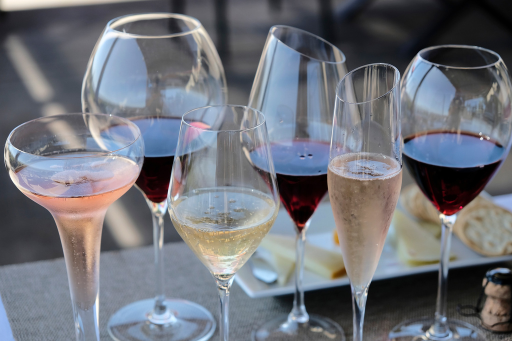 FILE - Various wines are displayed in Sonoma, Calif., July 10, 2017. (AP Photo/Eric Risberg, File)