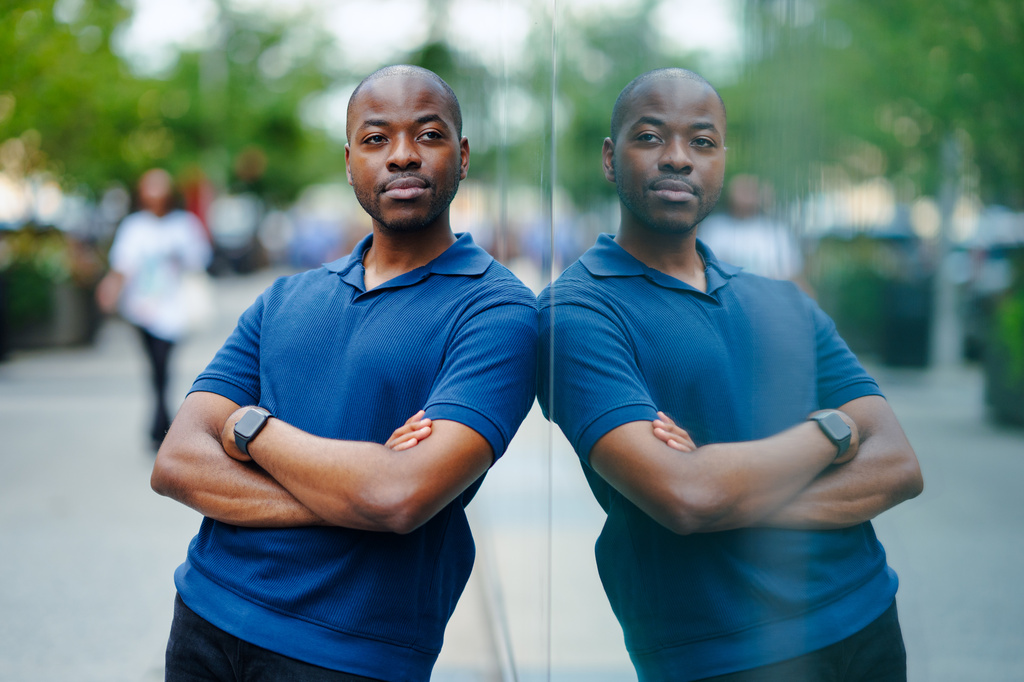 Floyd Jones, the founder of BackBlack, an initiative that supports underfunded Black-led nonprofits, poses for a portrait in Washington Heights, Wednesday, Aug. 19, 2026, in New York. (AP Photo/Angelina Katsanis)