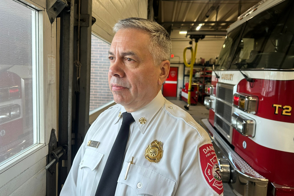 Danbury Assistant Fire Chief William Lounsbury poses for a photo, Sunday, Jan. 22, 2026, at the Danbury Fire Department, in Danbury, Conn. (AP Photo/Dave Collins)
