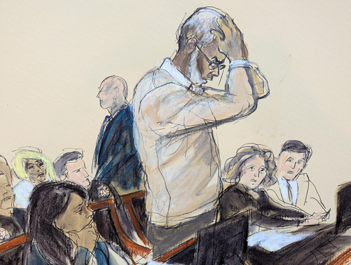 In this courtroom sketch, Sean Diddy Combs reacts as he makes a statement during his sentencing hearing in Manhattan federal court, Friday, Oct. 3, 2025, in New York. (Elizabeth Williams via AP) In this courtroom sketch, Sean Diddy Combs reacts as he makes a statement during his sentencing hearing in Manhattan federal court, Friday, Oct. 3, 2025, in New York. (Elizabeth Williams via AP)