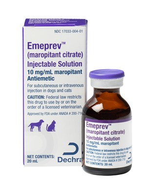 Dechra、Emeprev™ (クエン酸マロピタント) 注射液の FDA 承認を発表