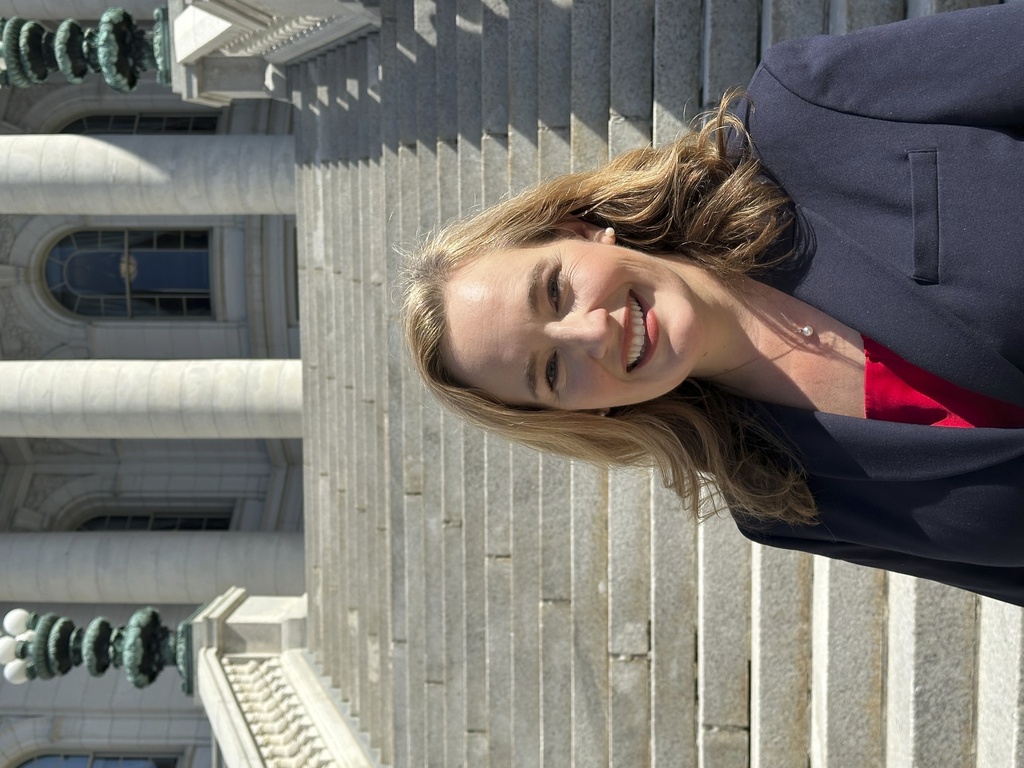 State Sen. Kelda Roys poses for a photo outside of the Wisconsin state Capitol after launching her campaign for governor on Monday, Sept. 15, 2026, in Madison, Wis. (AP Photo/Scott Bauer)