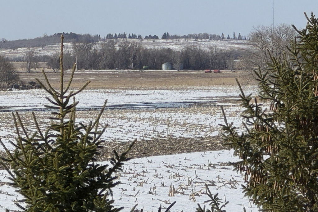 This photo provided by South Bow shows the area near Fort Ransom, N.D., affected by a spill of the Keystone oil pipeline that occurred Tuesday, April 8, 2025. (South Bow via AP)