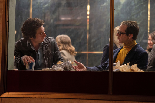 This image released by 20th Century Studios shows Jeremy Allen White as Bruce Springsteen, left, and Jeremy Strong as Jon Landau, in a scene from "Springsteen: Deliver Me From Nowhere." (Macall Polay/20th Century Studios via AP) This image released by 20th Century Studios shows Jeremy Allen White as Bruce Springsteen, left, and Jeremy Strong as Jon Landau, in a scene from "Springsteen: Deliver Me From Nowhere." (Macall Polay/20th Century Studios via AP)