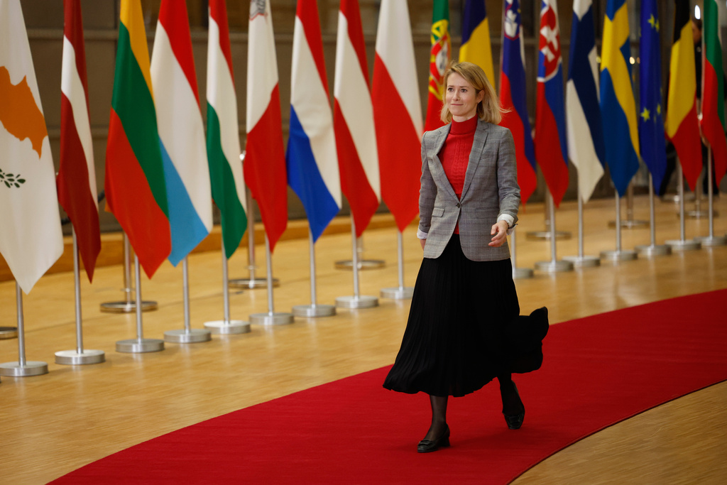 European Union foreign policy chief Kaja Kallas arrives for a meeting of EU foreign ministers at the European Council building in Brussels, Thursday, Jan. 29, 2026. (AP Photo/Geert Vanden Wijngaert)