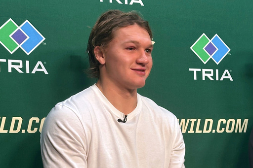Minnesota Wild left wing Kirill Kaprizov discusses his contract extension during a news conference on Tuesday, Sept. 30, 2025, in St. Paul, Minn. (AP Photo/Dave Campbell) Minnesota Wild left wing Kirill Kaprizov discusses his contract extension during a news conference on Tuesday, Sept. 30, 2025, in St. Paul, Minn. (AP Photo/Dave Campbell)