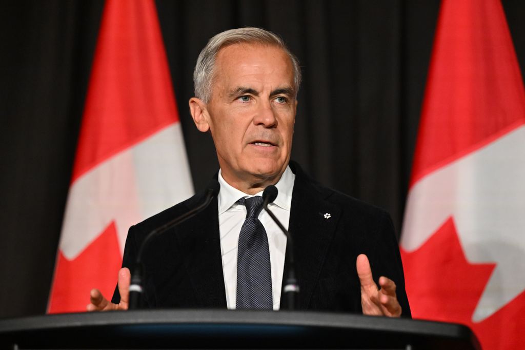 Canadian Prime Minister Mark Carney speaks to Canadian business leaders at the Canada Investment Summit welcome reception in Toronto, Sunday, Sept. 13, 2026. (Jon Blacker/The Canadian Press via AP)