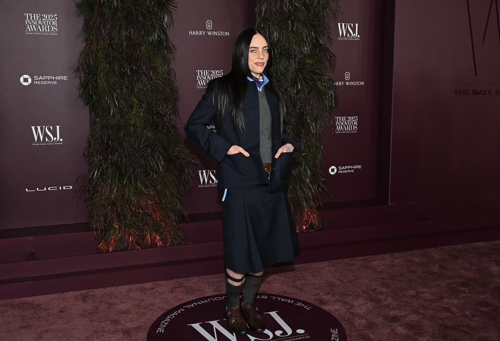 Billie Eilish attends the WSJ. Magazine Innovator Awards at The Museum of Modern Art on Wednesday, Oct. 29, 2025, in New York. (Photo by Evan Agostini/Invision/AP)