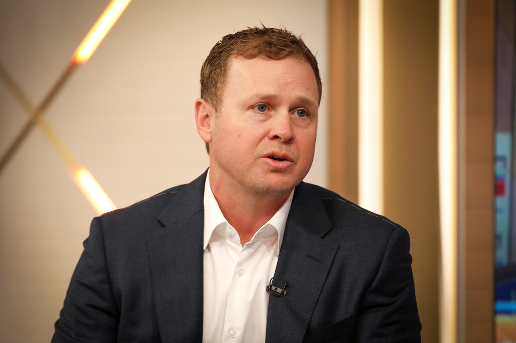 FILE - Spencer Pratt speaks during an appearance on "Fox & Friends" at Fox News headquarters, Jan. 28, 2026, in New York. (Photo by Andy Kropa/Invision/AP, File)