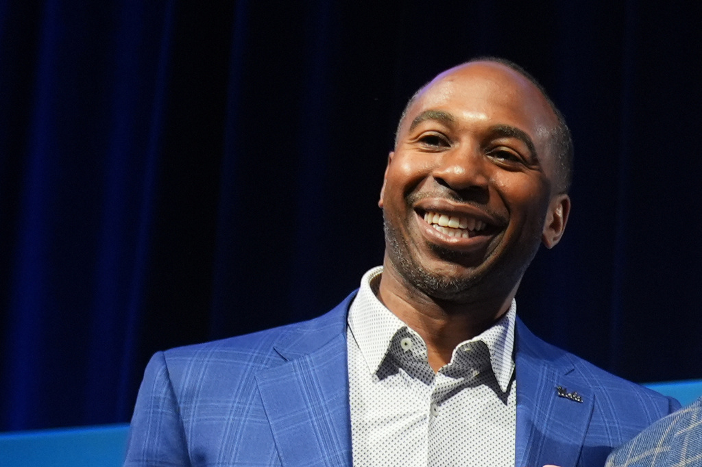 FILE - Athletic Director Martin Jarmond poses, Dec. 9, 2025, in Los Angeles. (AP Photo/Marcio Jose Sanchez, File)