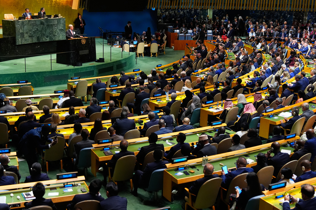 The United Nations Secretary-General Antonio Guterres speaks during the 81st session of the United Nations General Assembly at United Nations headquarters, Tuesday, Sept. 22, 2026. (AP Photo/Yuki Iwamura)