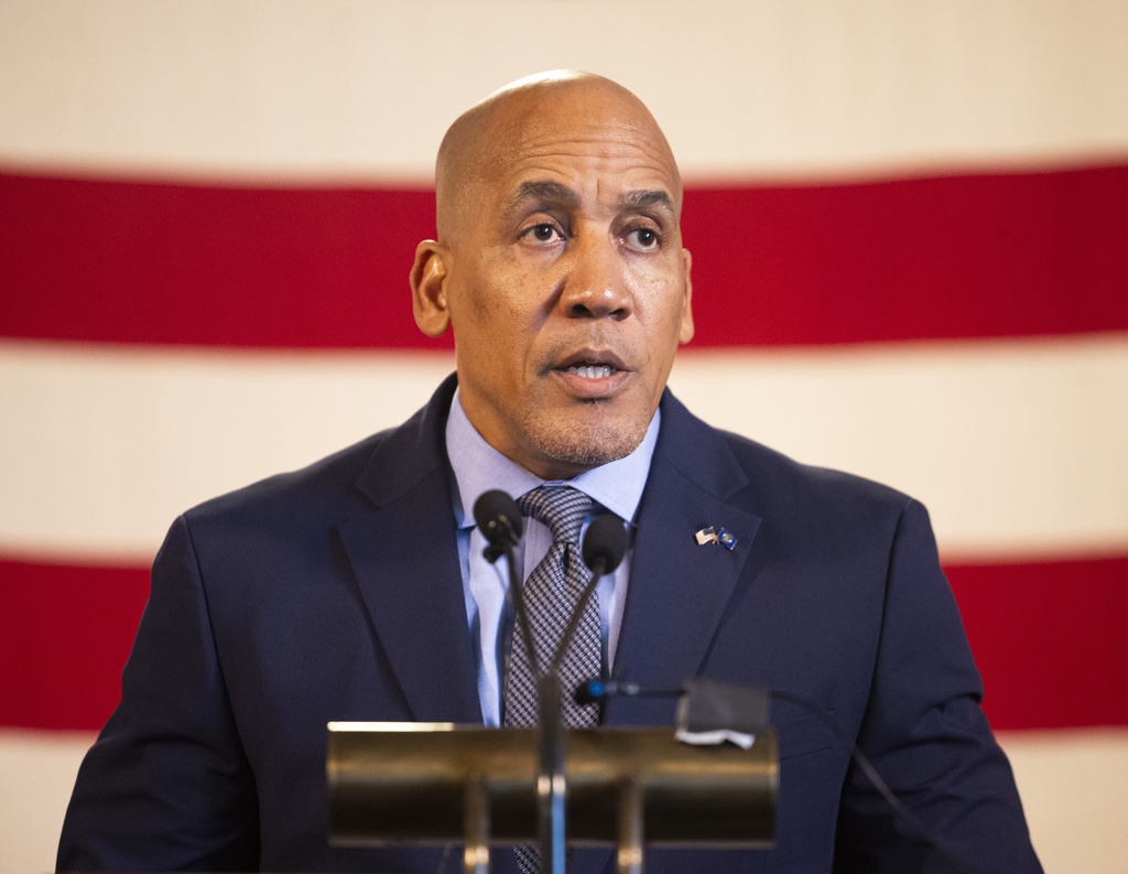 Nebraska Department of Correctional Services (NDCS) Director Rob Jeffreys speaks on Tuesday, Aug. 19, 2025, during a news conference at in the Governor's Hearing Room at the Nebraska State Capitol in Lincoln. (Arthur H. Trickett-Wille/Lincoln Journal Star via AP)