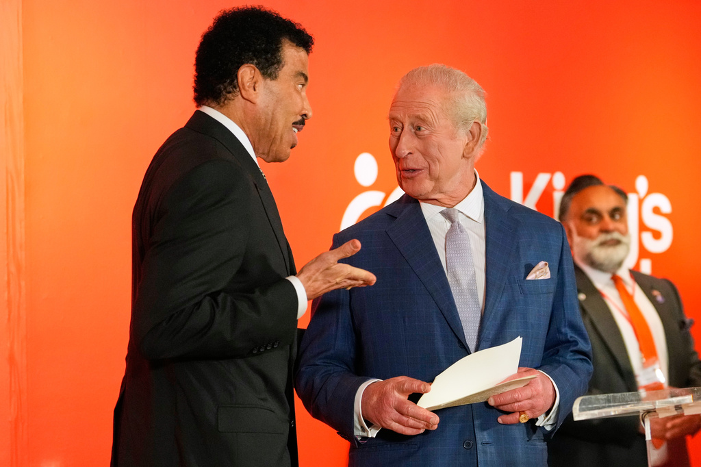 Lionel Richie speaks with Britain's King Charles III during a cultural reception Wednesday, April 29, 2026, in New York. (AP Photo/Yuki Iwamura, Pool)