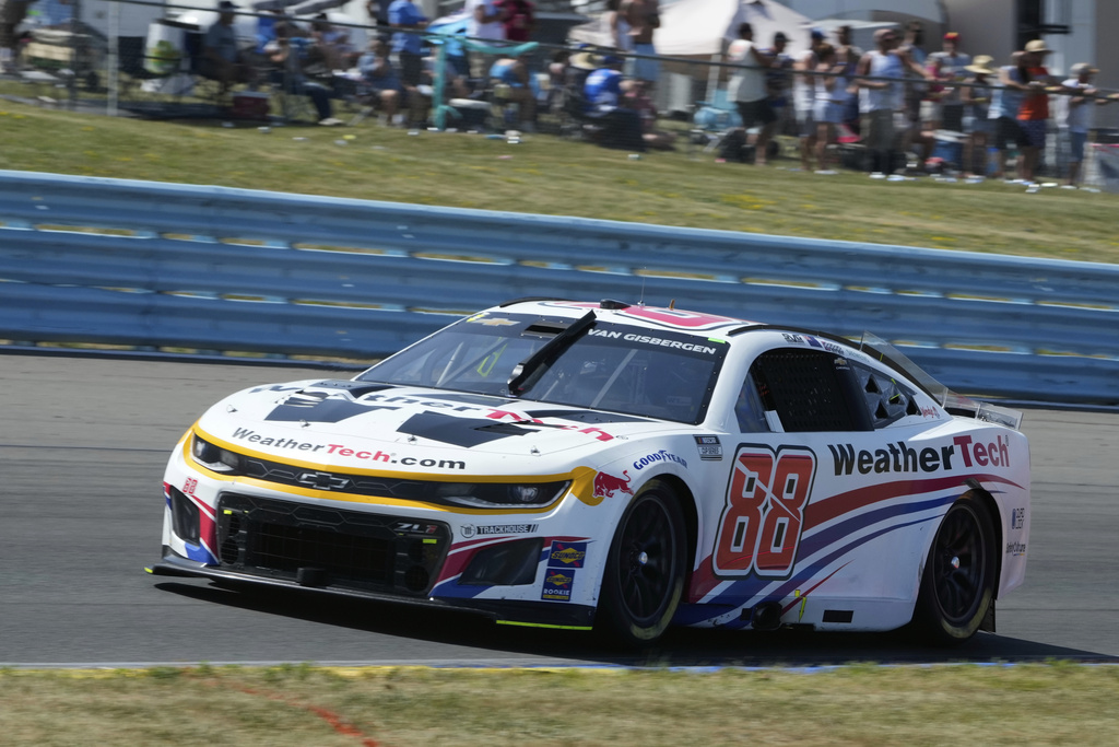 Shane van Gisbergen (88) drives during a NASCAR Cup Series auto race in Watkins Glen, N.Y., Sunday, Aug. 10, 2025. (AP Photo/Seth Wenig)