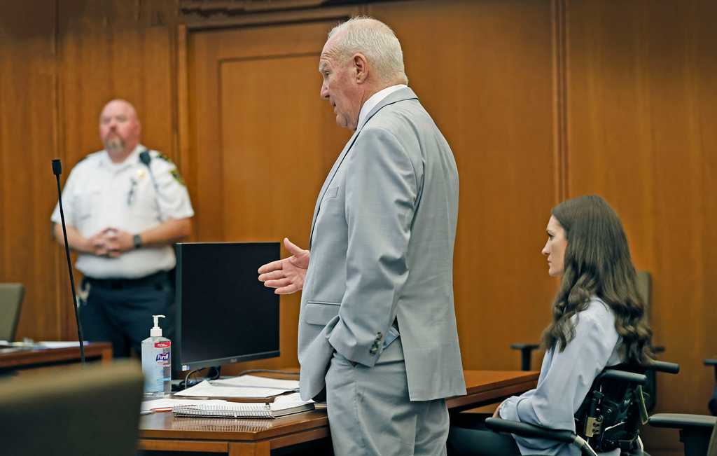 Defense attorney Kevin Reddington argues a motion about expert witnesses before the start of jury selection in the murder trial of Lindsay Clancy charged in the 2023 killing of her three children, Monday, July 20, 2026, in Plymouth Superior Court in Plymouth, Mass. (Greg Derr/The Patriot Ledger via AP, Pool)