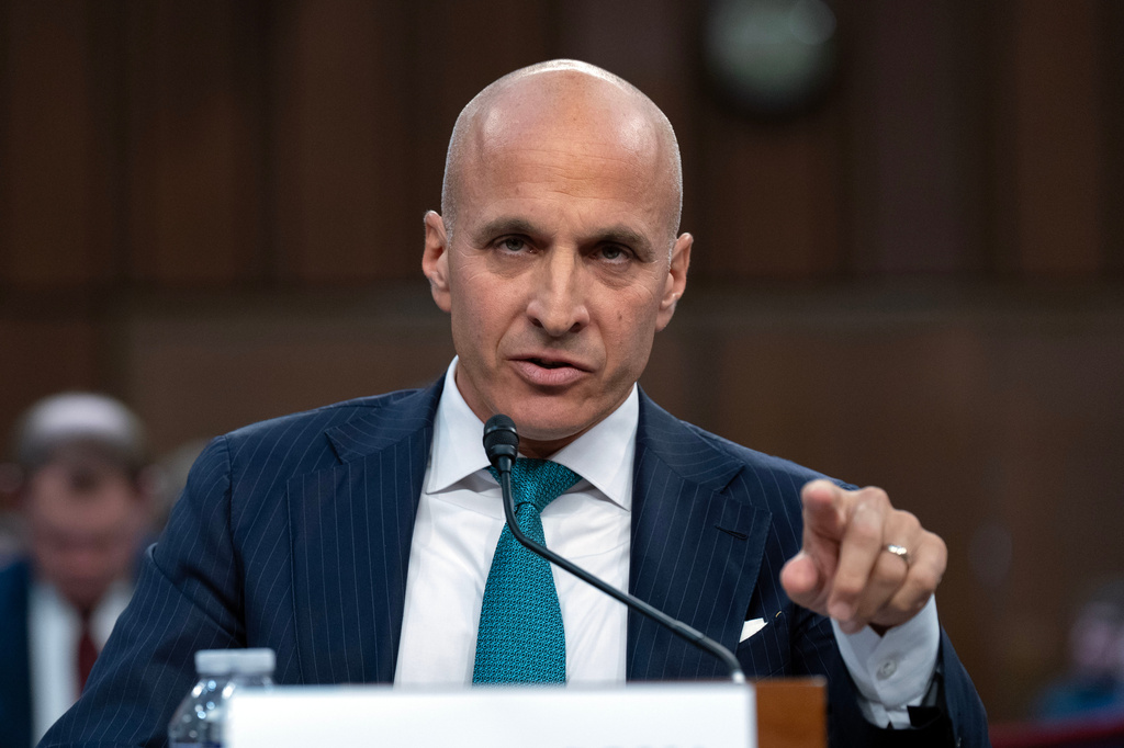 University of Notre Dame director of athletics Pete Bevacqua testifies before Senate Committee on Commerce, Science, and Transportation hearing to examine college sports, supporting student athletes, and fair competition on Capitol Hill, Wednesday, June 3, 2026, in Washington. (AP Photo/Jose Luis Magana)