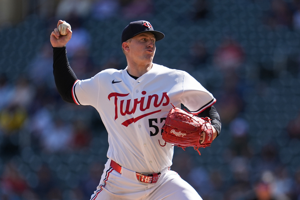 Minnesota Twins starting pitcher Zebby Matthews delivers during the fourth inning of a baseball game against the New York Yankees, Wednesday, Sept. 16, 2026, in Minneapolis. (AP Photo/Abbie Parr)