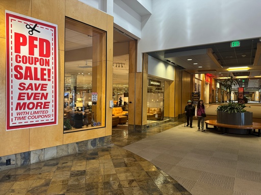 A sale advertisement related to the issuance of Alaska Permanent Fund Dividend, or PFD, checks hangs outside a furniture store in Anchorage, Alaska, Tuesday, Sept. 23, 2025. (AP Photo/Mark Thiessen) A sale advertisement related to the issuance of Alaska Permanent Fund Dividend, or PFD, checks hangs outside a furniture store in Anchorage, Alaska, Tuesday, Sept. 23, 2025. (AP Photo/Mark Thiessen)