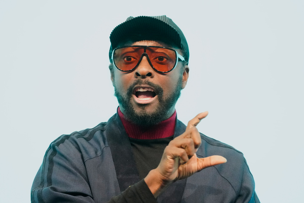 US rapper will.i.am speaks during the Annual Meeting of the World Economic Forum in Davos, Switzerland, Wednesday, Jan. 21, 2026. (AP Photo/Markus Schreiber)